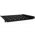 Jednostranná police do rack 19" 450mm  (větraná, černá)