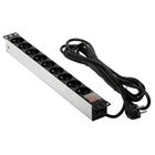 Napájecí lišta 3406(19 "RACK, 1U, AC 230V, vypínač, 9 zásuvek, kabel 5m)
