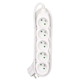 Prodlužovací kabel - 5 zásuvek bílý 5m