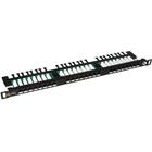 Solarix patch panel 24xRJ45 CAT5E UTP s vyvazovací lištou, černý, 0,5U